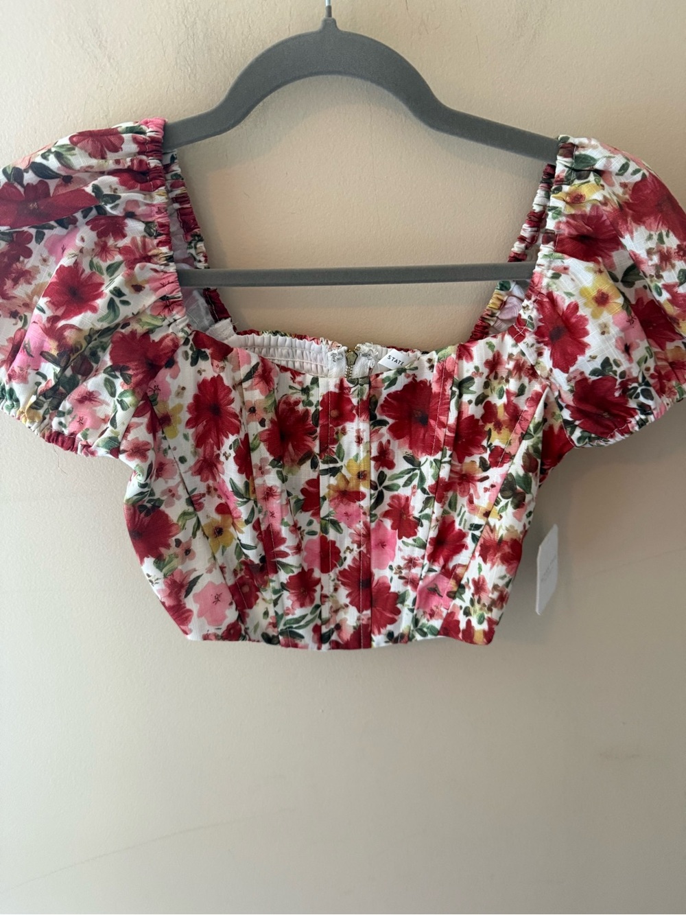 Altard State Floral Boned Corset Crop Bustier Top Size Small S